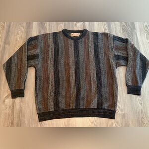 Shenandoah Vintage Sweater Crewneck USA 90’s 3D Knit Square Grandpa Mens size XL